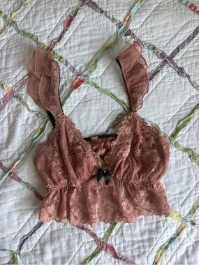 UO Lace Bralette with Bow Detail